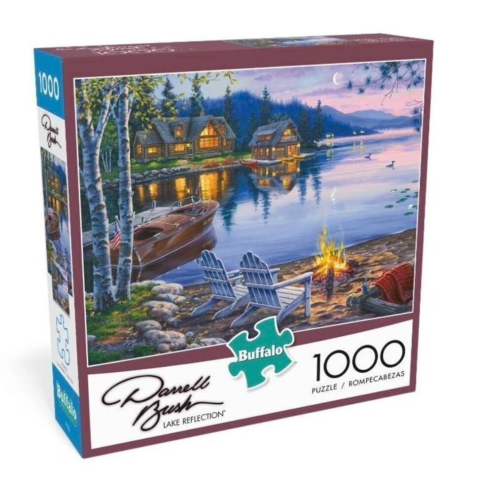 Buffalo Games Darrell Bush Lake Reflection 1000 pc Jigsaw Puzzle USED